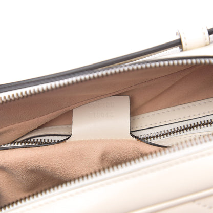 Gucci Calfskin Matelasse Sylvie Web Small GG Marmont Top Handle Shoulder Bag White 6 of 9