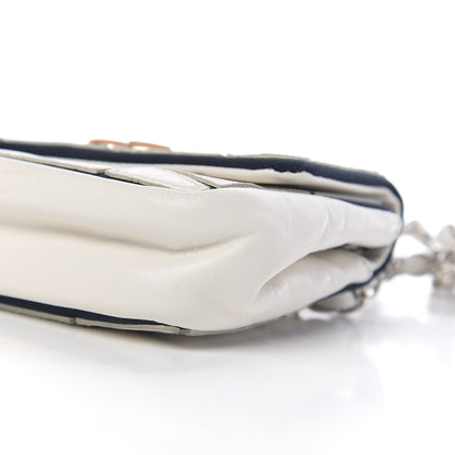 Chanel Calfskin Stitched Curve Mini Flap White Black 8 of 10