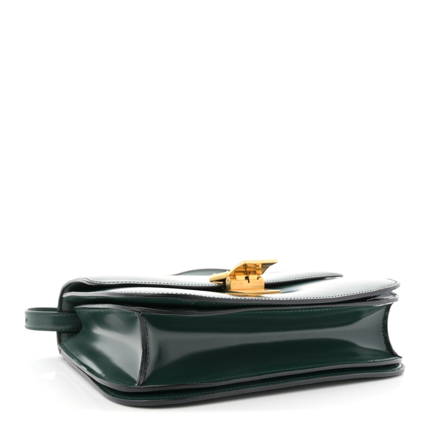 Celine Spazzolato Calfskin Classic Box Medium Flap Bag Dark Green 4 of 12