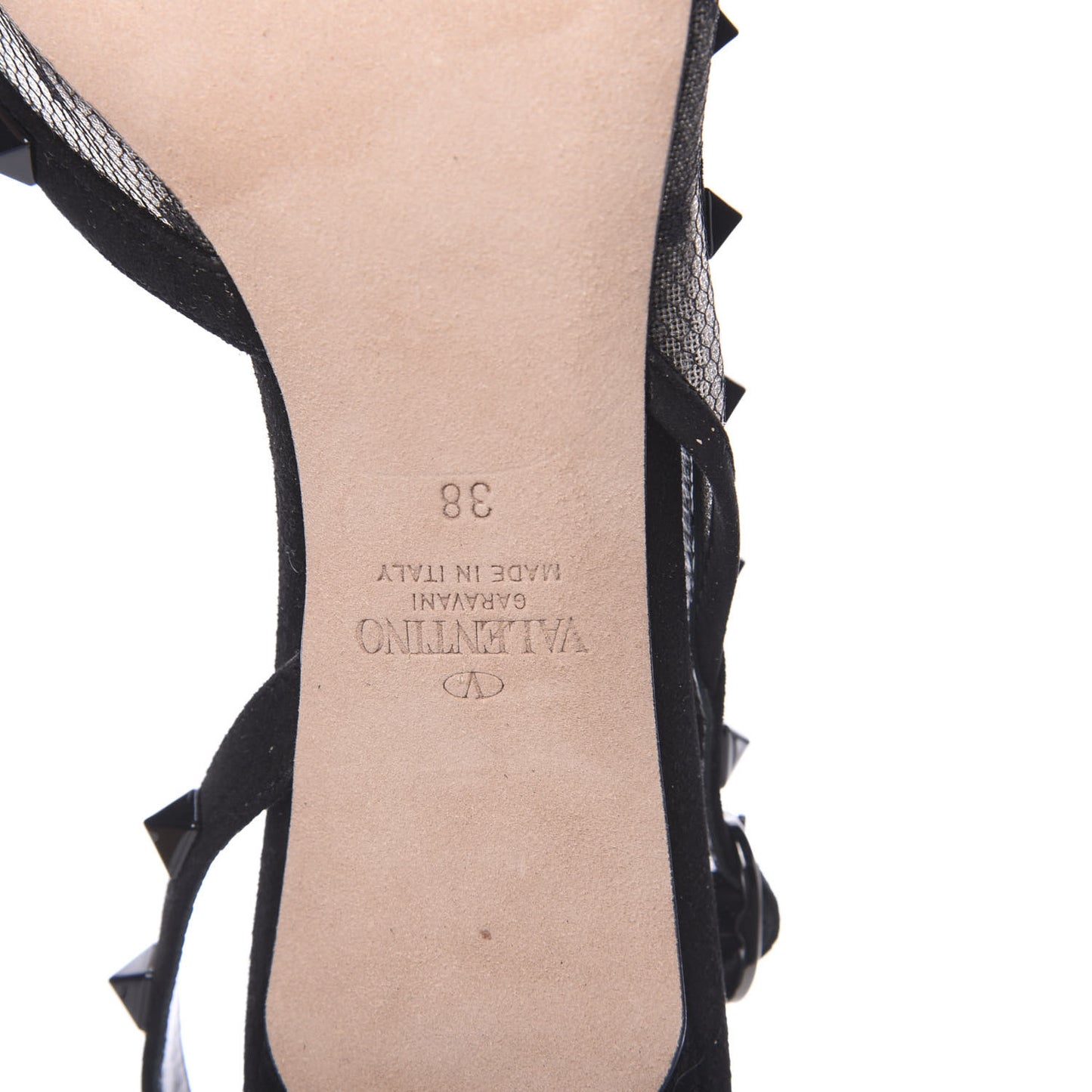 Mesh Point d'Esprit Rockstud Half D'Orsay Slingback 50mm Pumps 38 Black