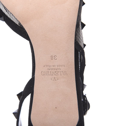 Valentino Garavani Mesh Point d'Esprit Rockstud Half D'Orsay Slingback 50mm Pumps 38 Black 6 of 9