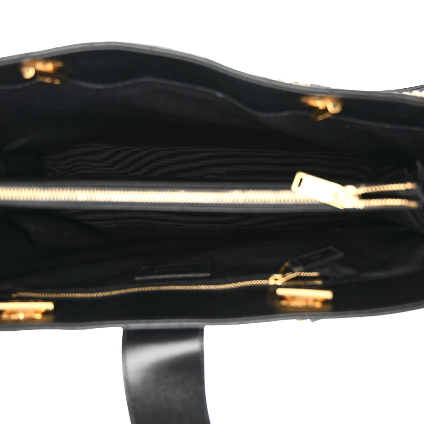 Grain De Poudre Matelasse Chevron Monogram Shopping Bag Black