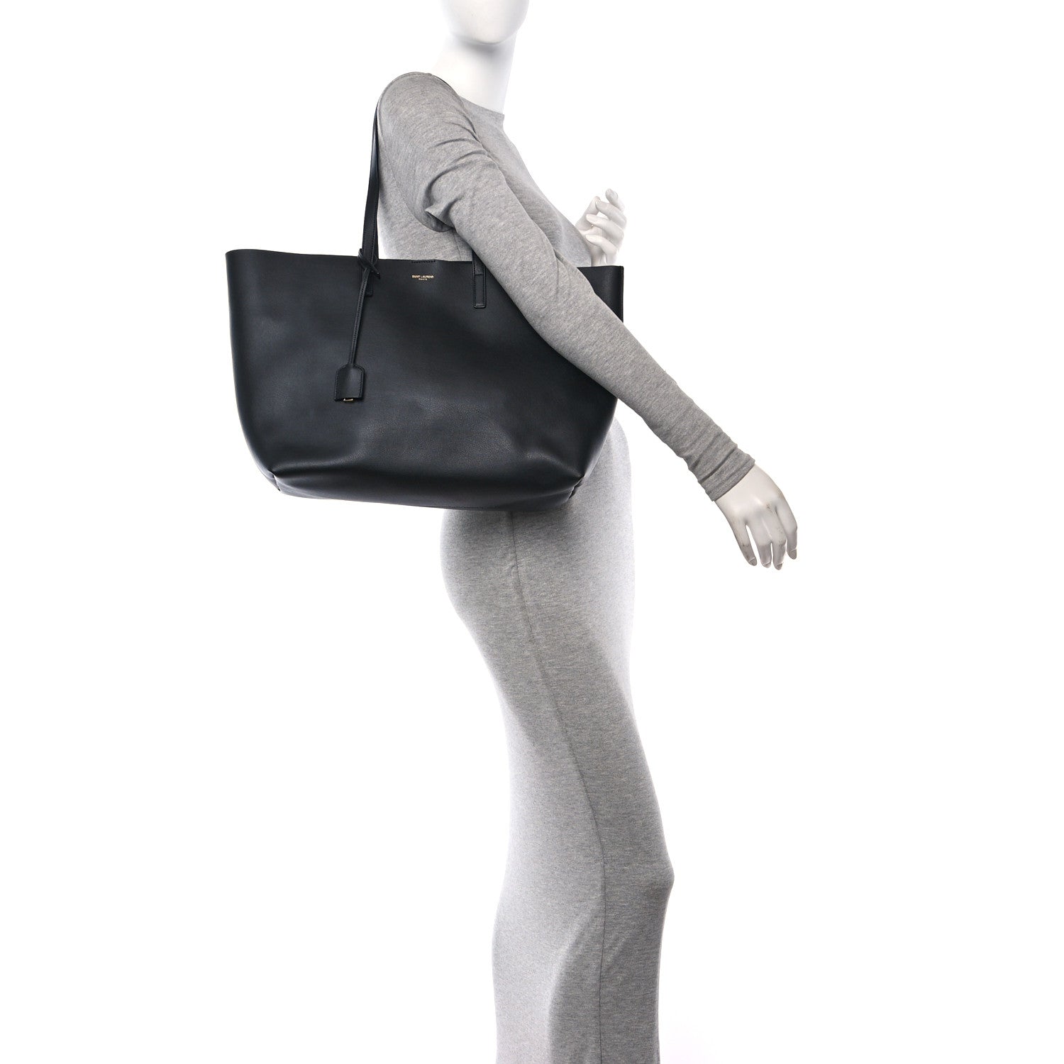 Saint Laurent Calfskin Large Shopping Tote Black 2 of 12