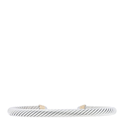 David Yurman Sterling Silver 14K Yellow Gold Pearl 5mm Cable Classics Petite Color Bracelet 2 of 3