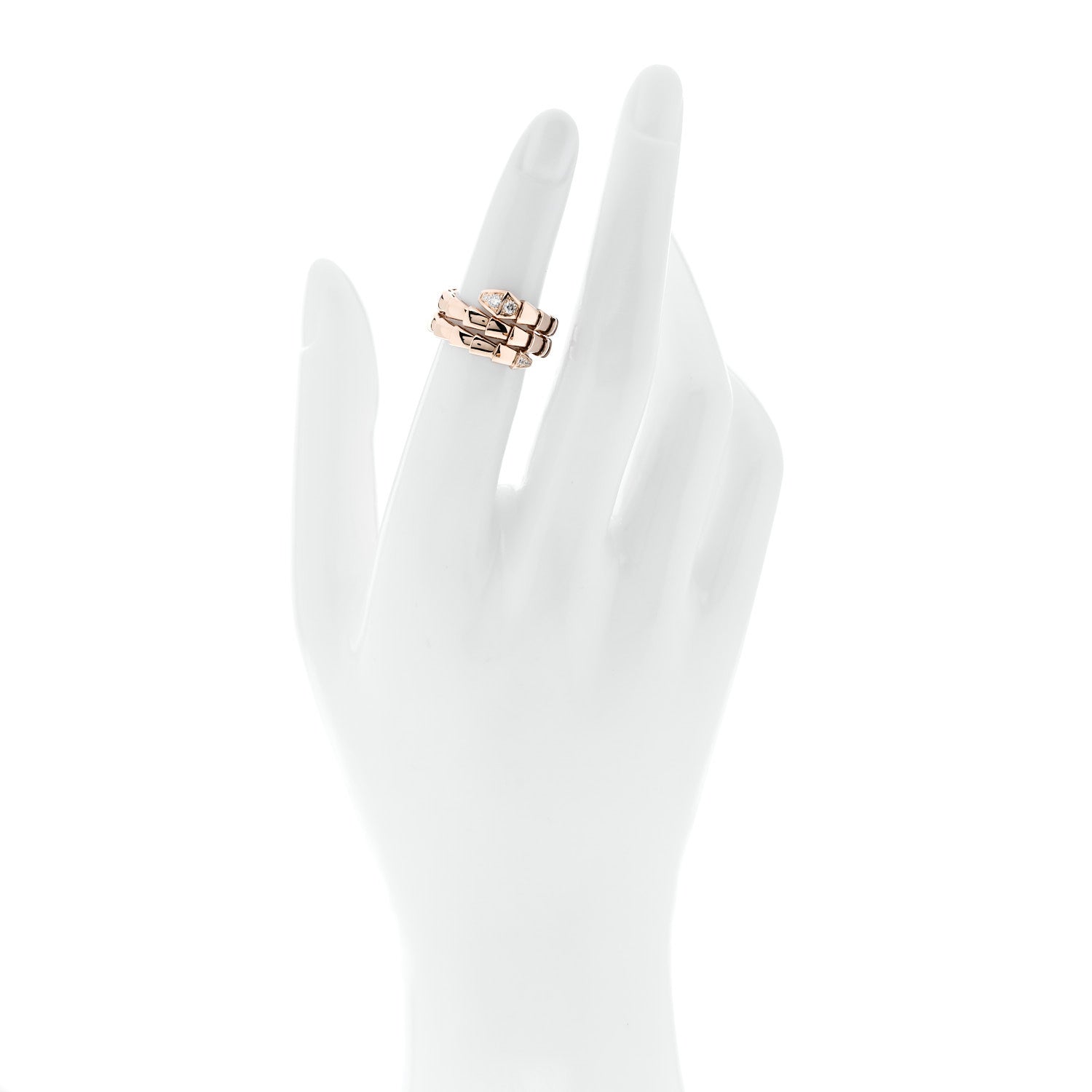 Bulgari 18K Rose Gold Diamond Serpenti Viper Wrap Ring S 2 of 5