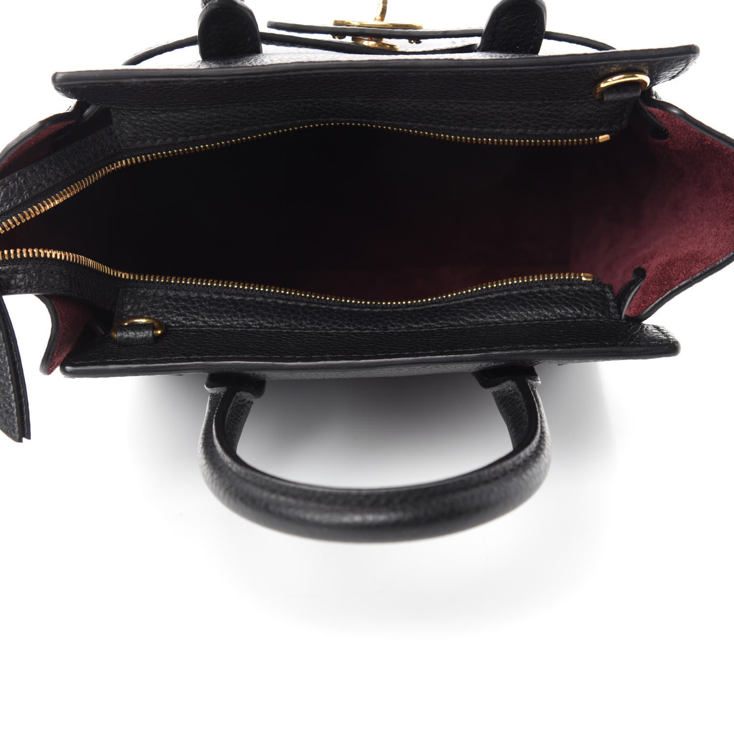 Mulberry Small Classic Grain Micro Bayswater Zip Tote Black 5 of 9