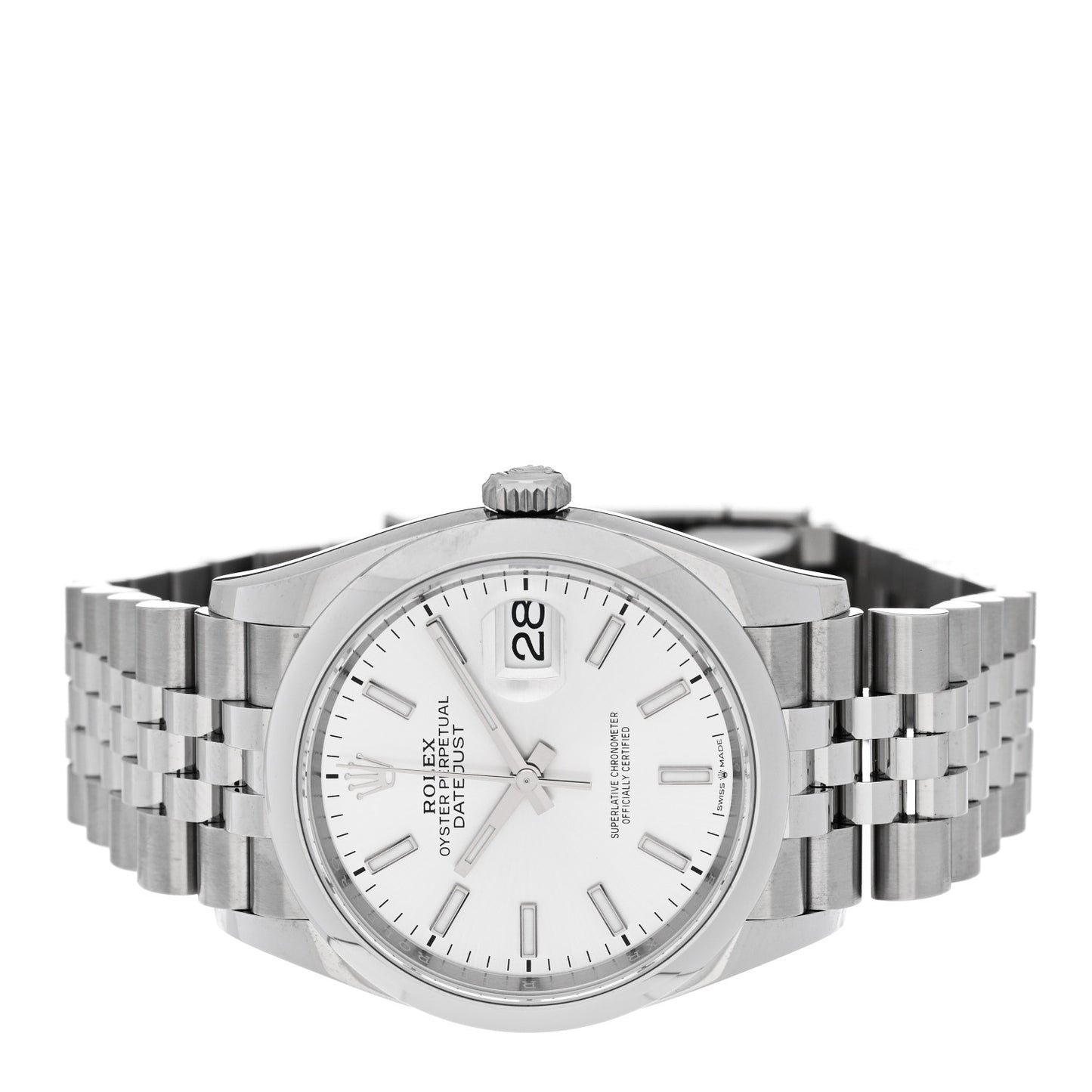 Stainless Steel 36mm Oyster Perpetual Datejust Watch Silver 126200