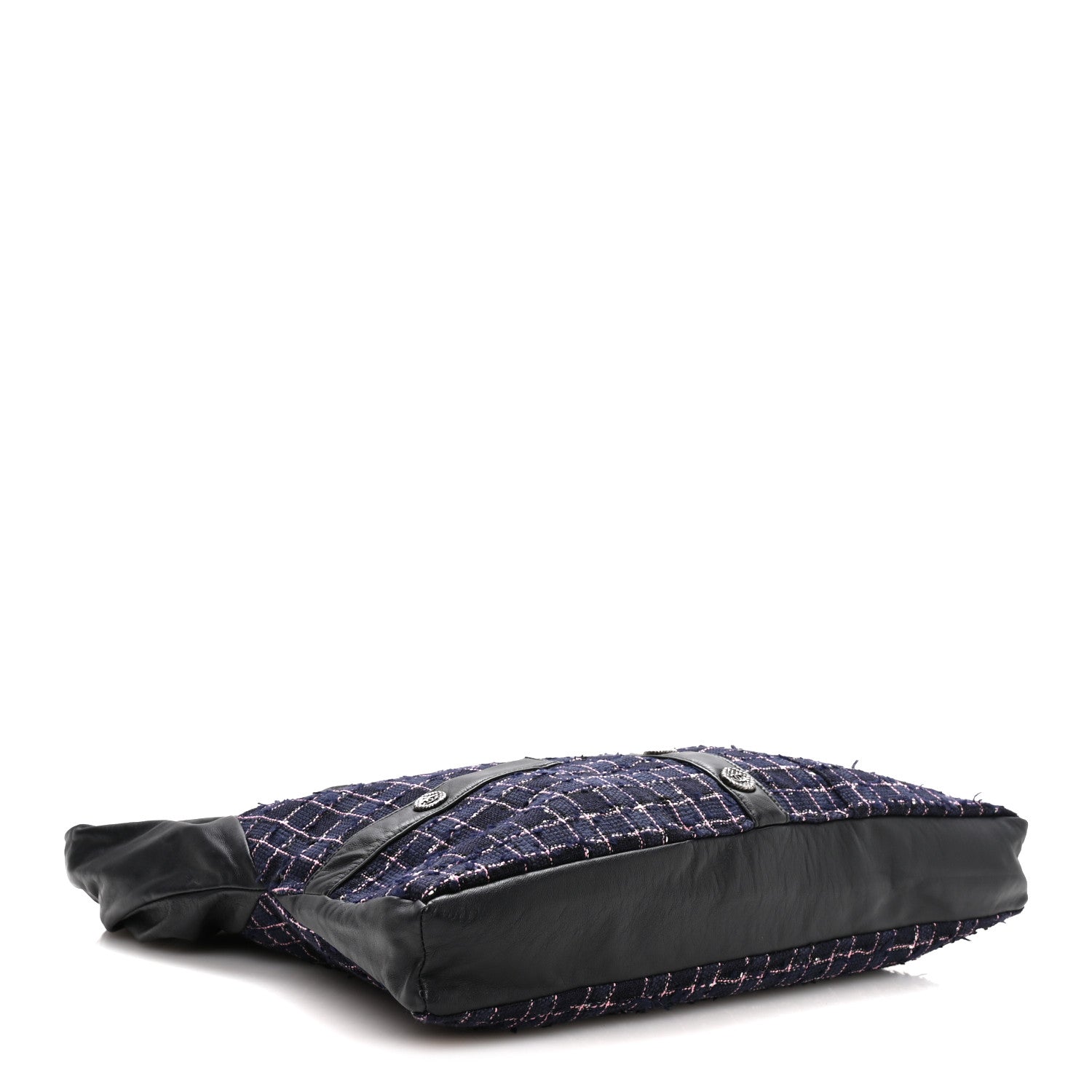 Chanel Tweed Lambskin Large Girl Bag Navy Blue Pink 4 of 10