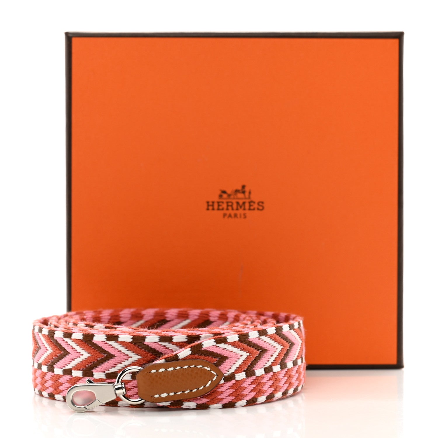 Hermes Toile Swift 25mm Sangle Allegro Shoulder Strap Rose Confetti White Gold 4 of 4