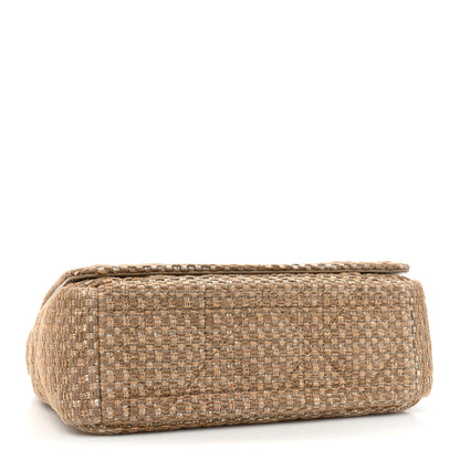 Christian Dior Calfskin Tweed Embroidered Cannage Medium Caro Bag Beige Gold 4 of 13