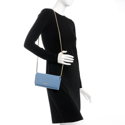 Prada Soft Calf Quilted Chain Wallet Astrale 2 of 8