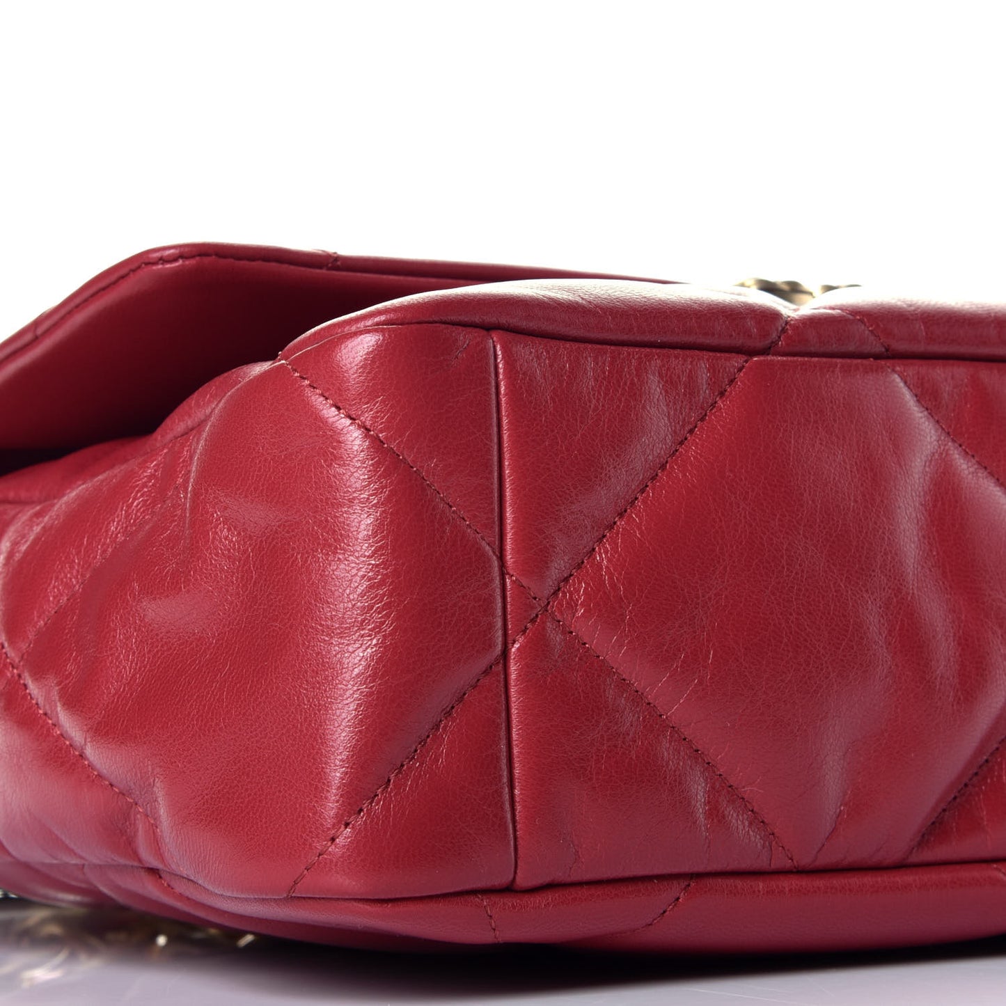 Lambskin Quilted Large Chanel 19 Flap Dark Pink