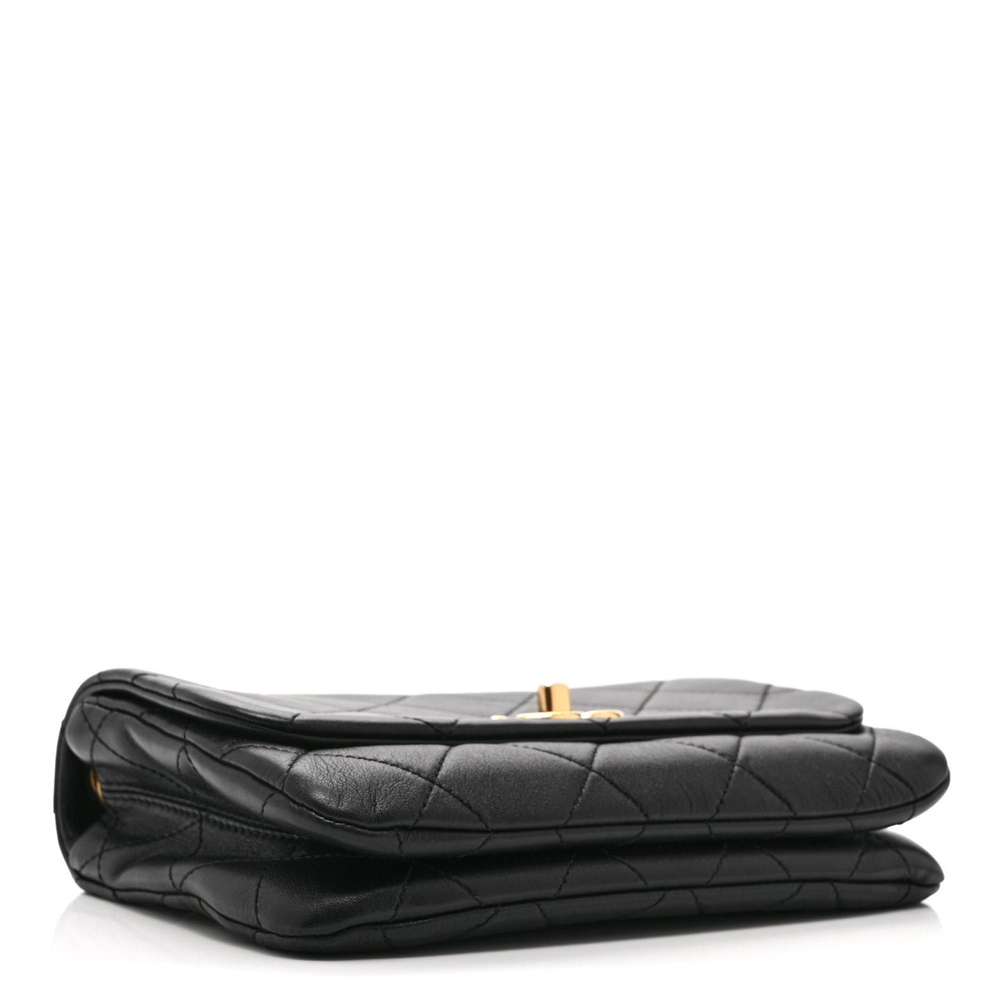 Lambskin Quilted Small Color Match Flap Black Multicolor