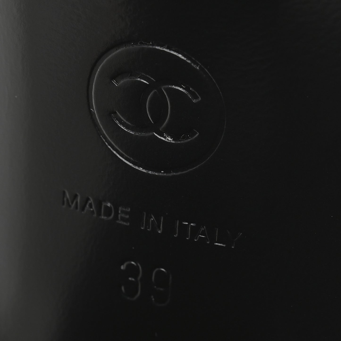 Printed Lambskin CC Platform Sandals 39 White Black