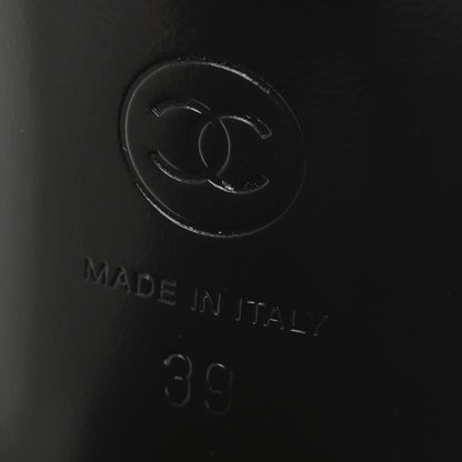 Chanel Printed Lambskin CC Platform Sandals 39 White Black 7 of 9