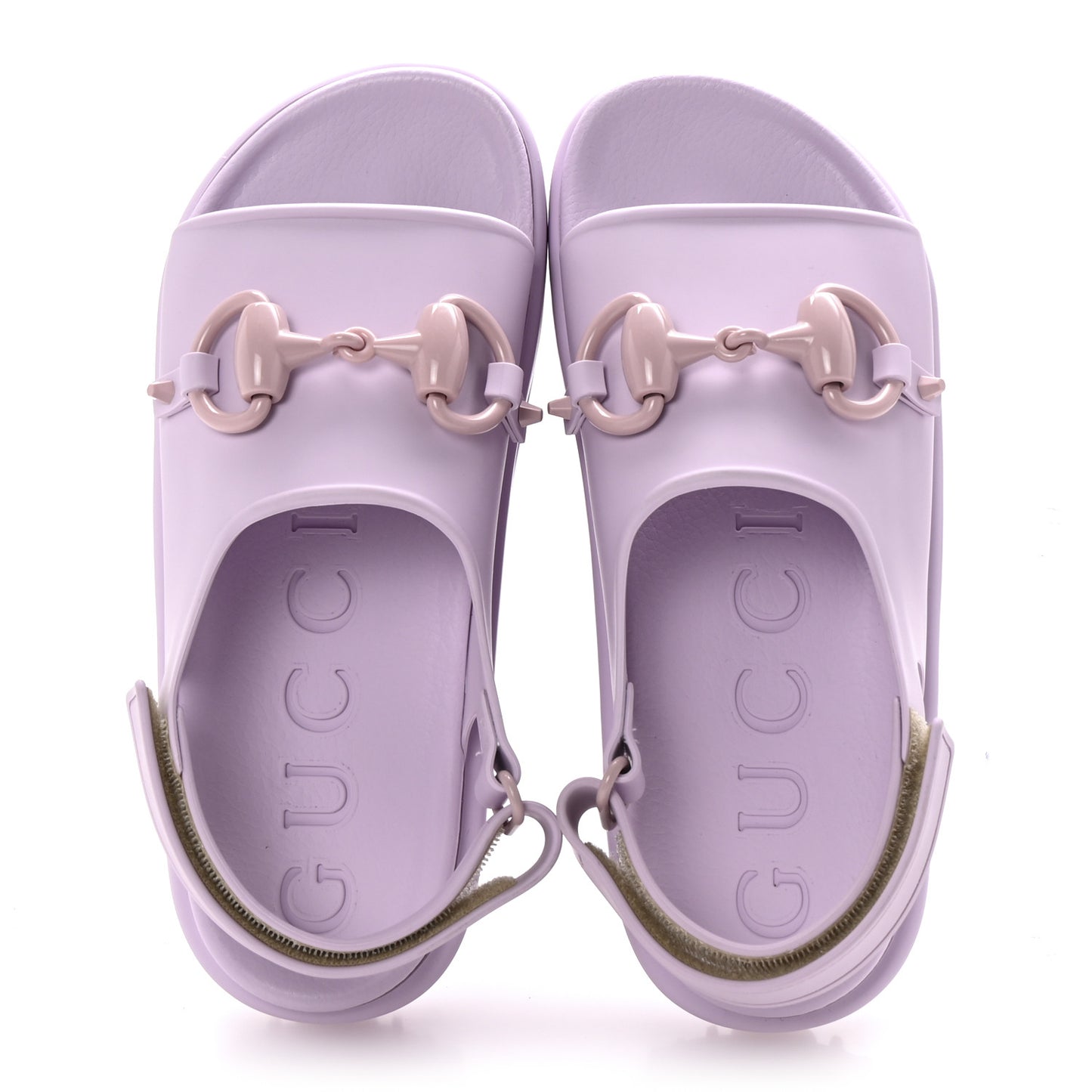 Soft Rubber Horsebit Touch Womens Strapped Sandals 37 Talc Pink