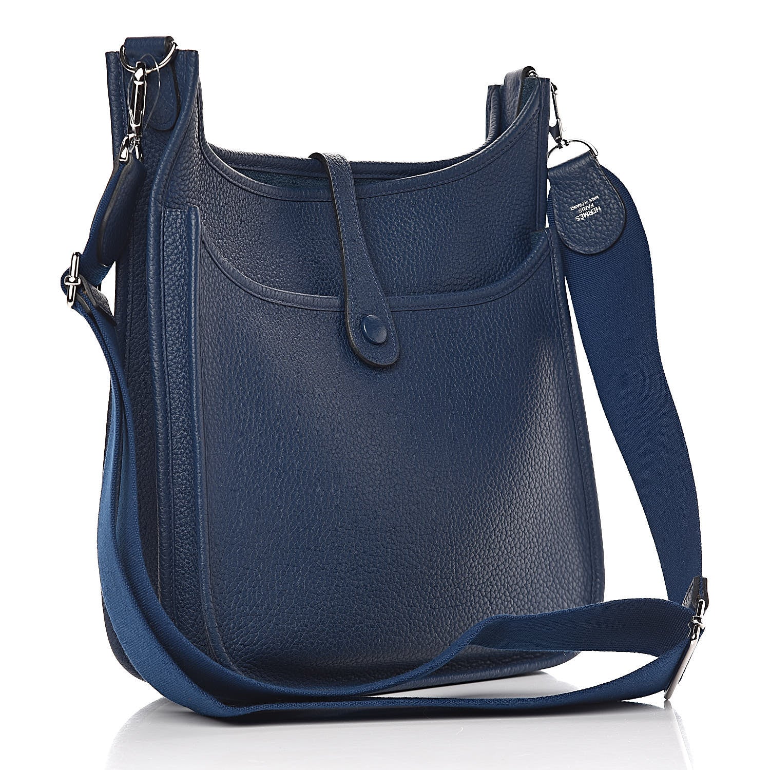 Hermes Taurillon Clemence Evelyne III PM Bleu De Malte 3 of 11