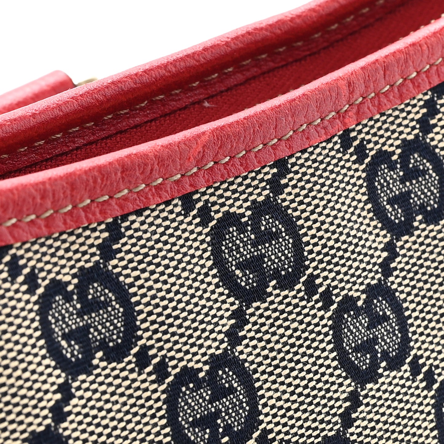 Monogram D Ring Abbey Pochette Navy Red