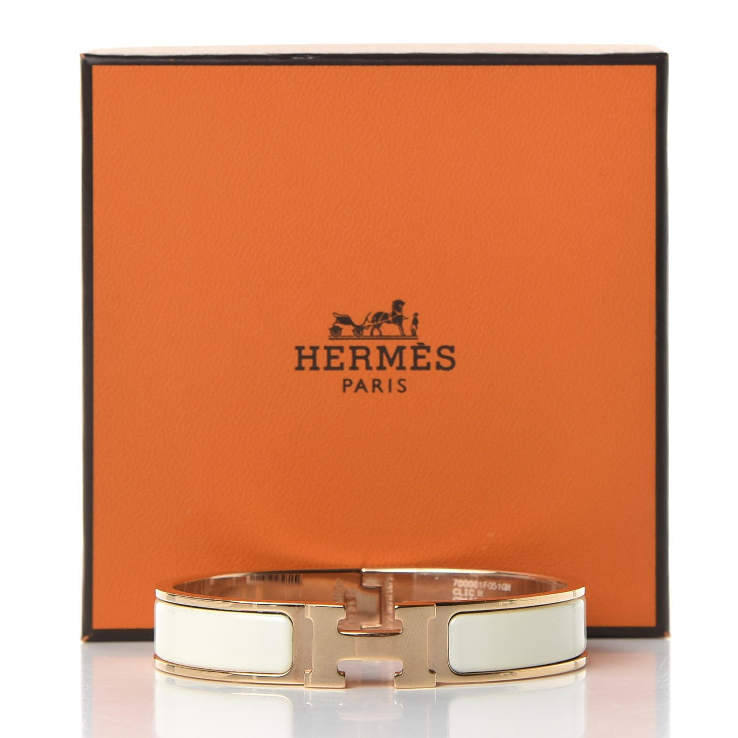 Hermes Enamel Narrow Clic Clac H Bracelet GM Craie 7 of 7