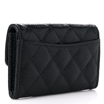 Chanel Caviar Quilted Flap Card Holder Wallet Black 3 of 12