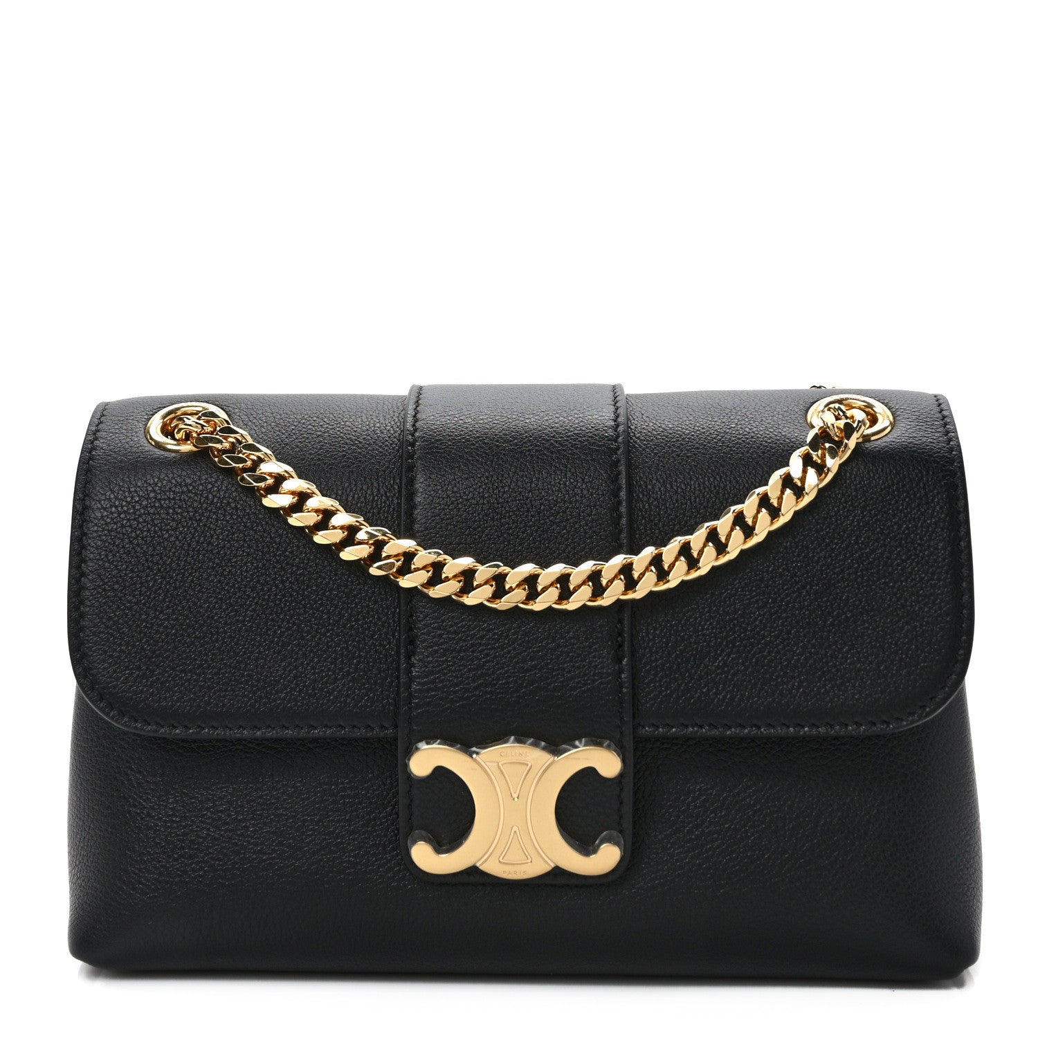 Celine Supple Calfskin Teen Victoire Black 1 of 9