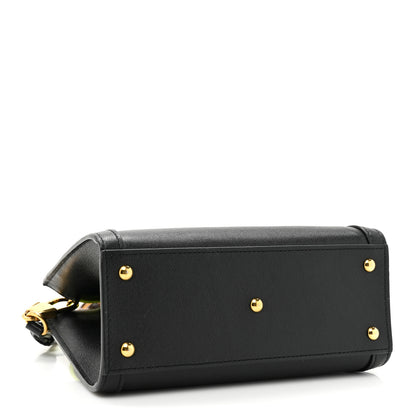 Gucci Wonka Grain Calfskin Mini Diana Tote Bag Black Yellow Fluo 4 of 13