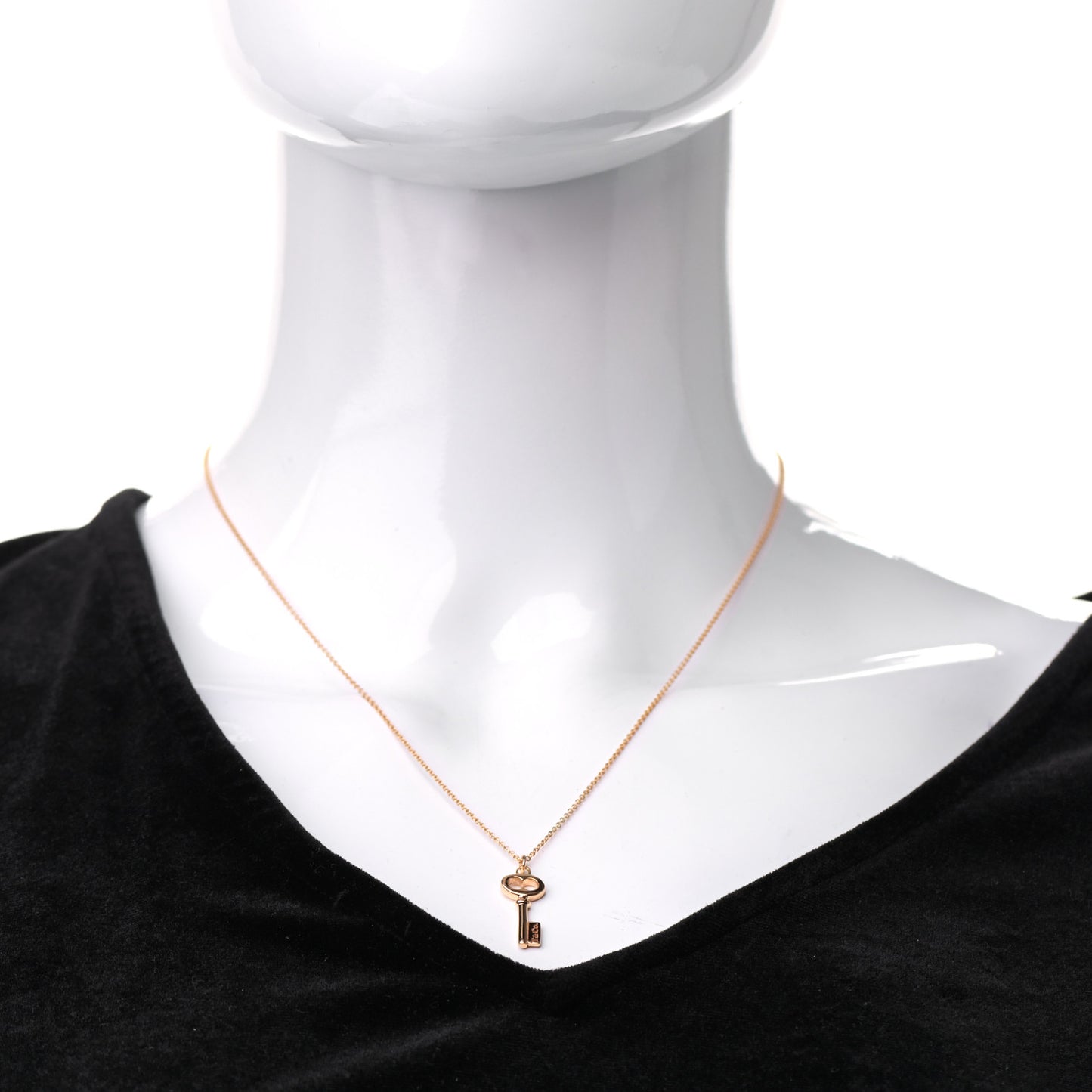 18K Rose Gold Mini Key Pendant Necklace