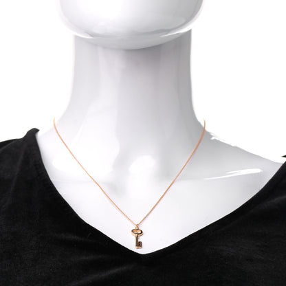 Tiffany 18K Rose Gold Mini Key Pendant Necklace 2 of 6