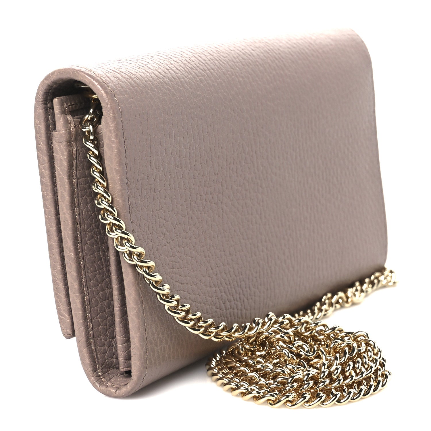 Gucci Dollar Calfskin Petite GG Marmont Wallet Chain Bag Porcelain Rose 3 of 11