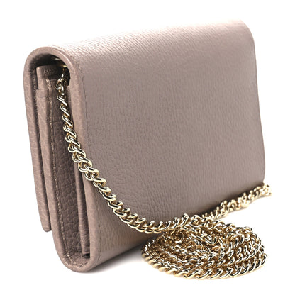 Gucci Dollar Calfskin Petite GG Marmont Wallet Chain Bag Porcelain Rose 3 of 11