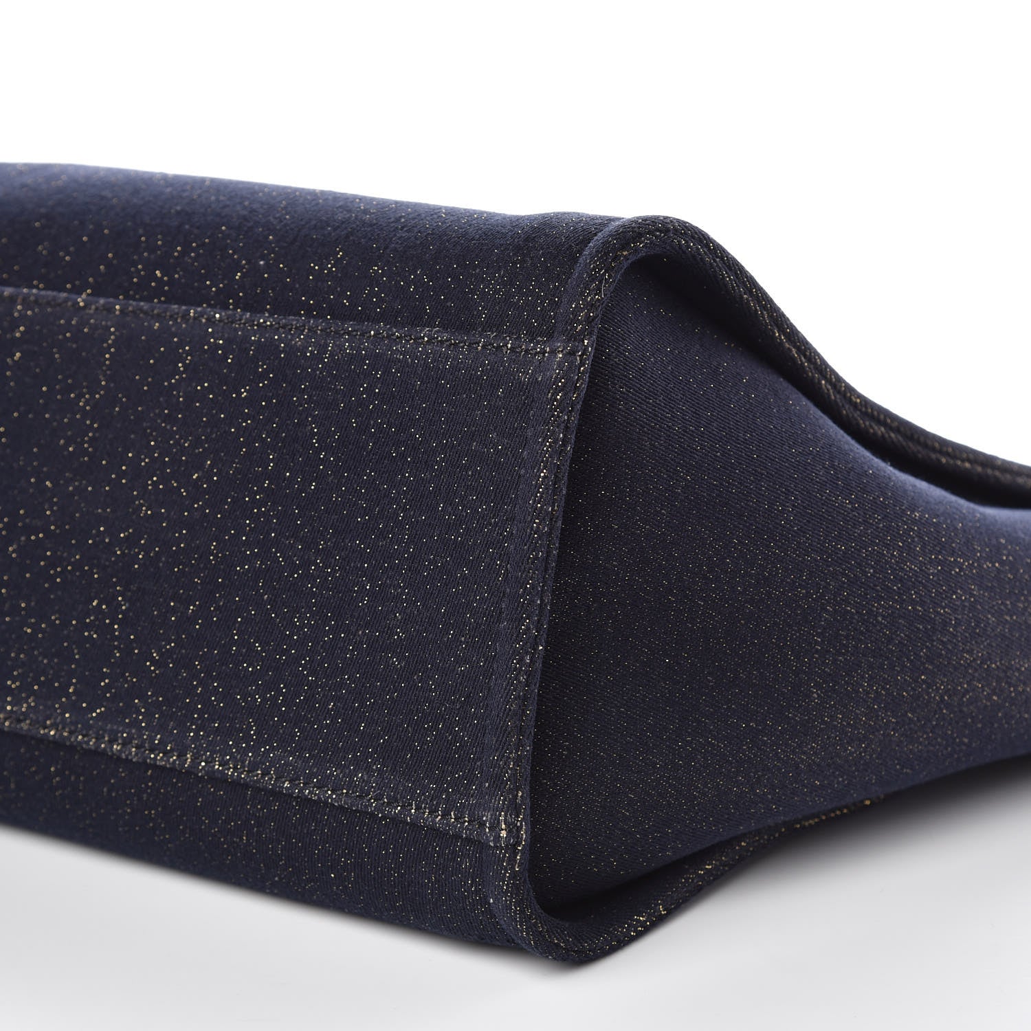 Chanel Lurex Canvas Medium Deauville Tote Navy Blue Gold 9 of 10