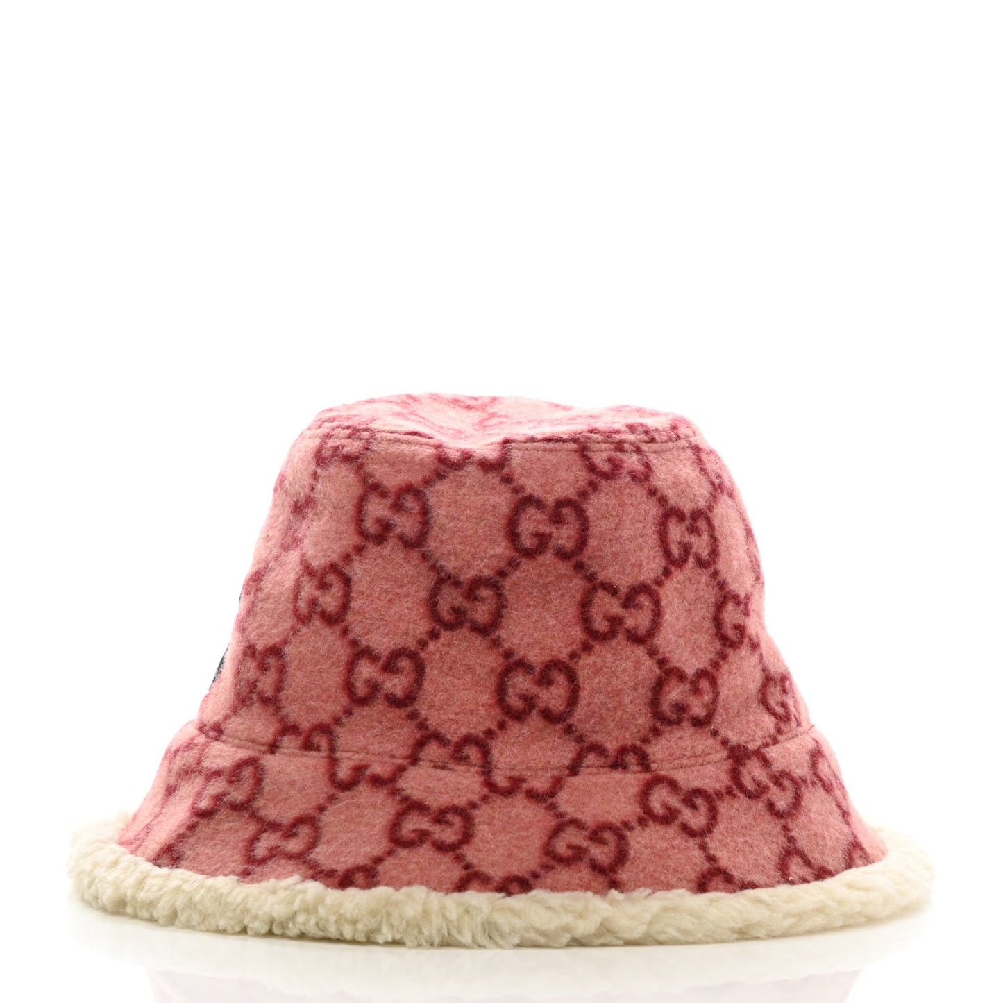 Covered Wool GG Monogram Bucket Hat M Roseate White