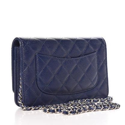 Chanel Caviar Quilted Wallet On Chain WOC Navy Blue 3 of 11