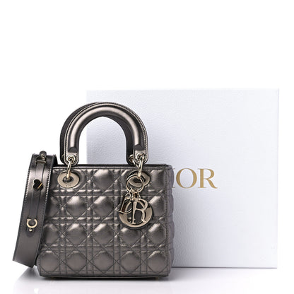 Christian Dior Lambskin Cannage Small My ABCDior Lady Dior Metallic Grey 11 of 11