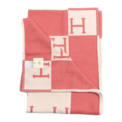 Hermes Wool Cashmere Avalon Baby Blanket Rose Airelle White 2 of 3