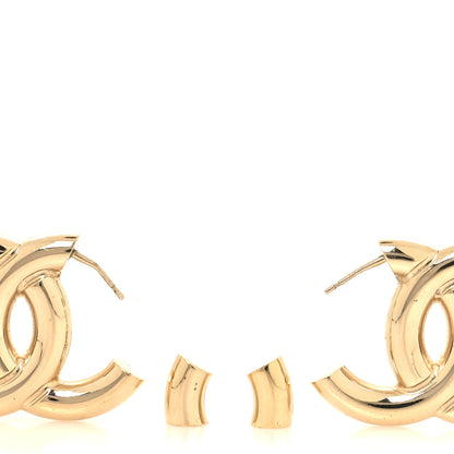 Chanel Metal Large CC Earrings Light Gold 3 of 5