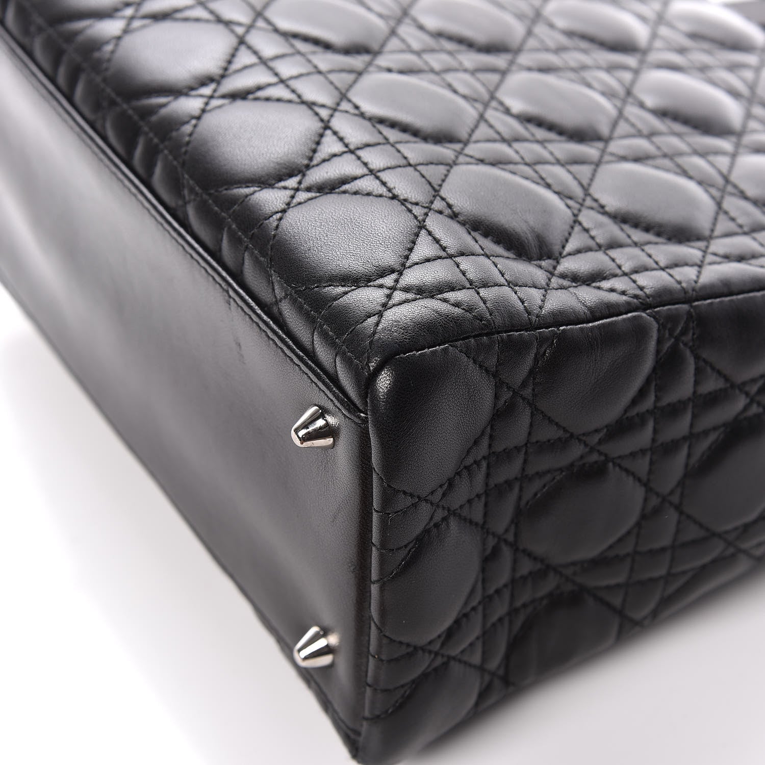Christian Dior Lambskin Cannage Medium Lady Dior Black 12 of 13