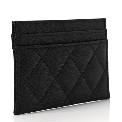Chanel Caviar Metal Perforated Quilted CC Card Holder Black 3 of 7