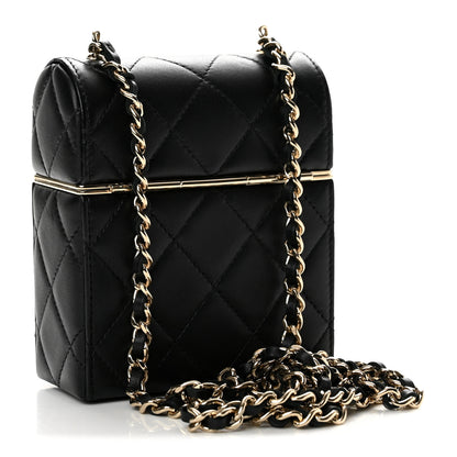 Chanel Lambskin Quilted Small Box With Chain Black 4 of 13