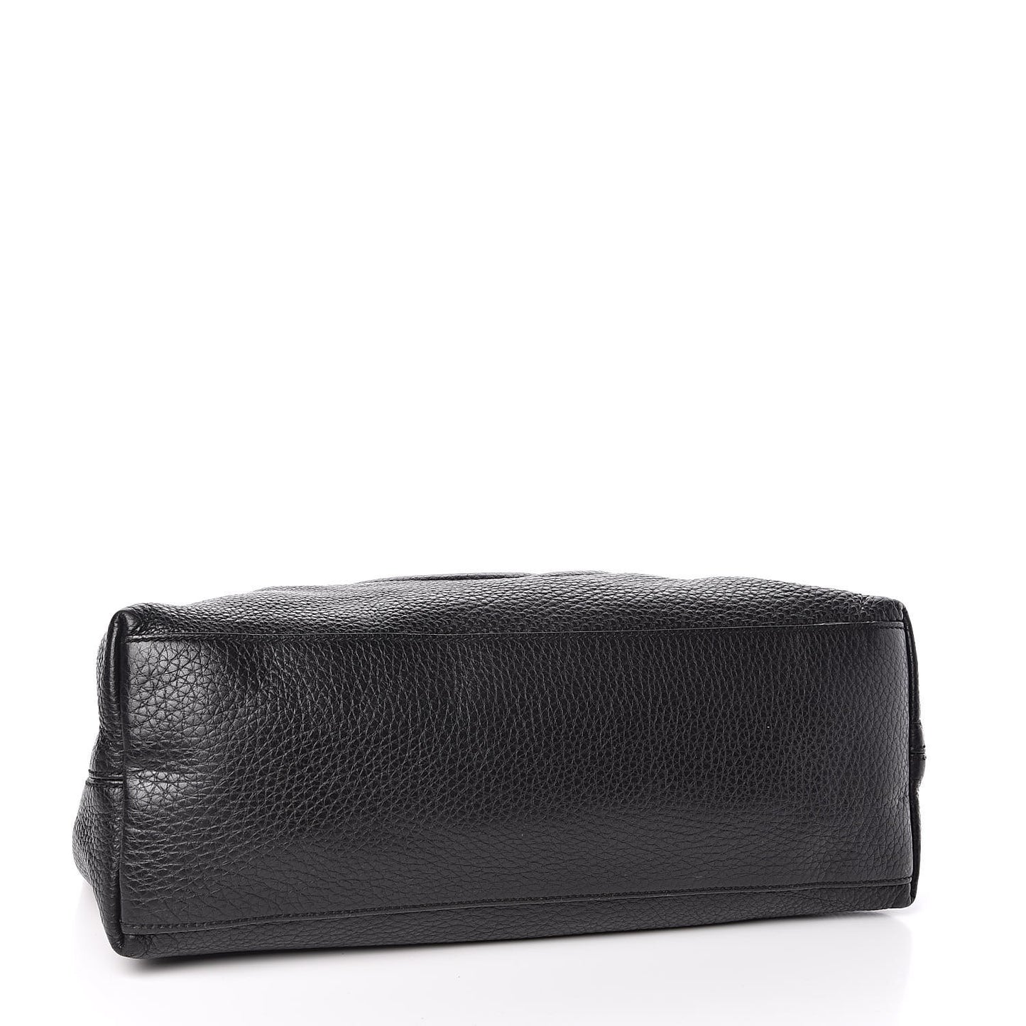 Pebbled Calfskin Medium Soho Chain Shoulder Bag Black