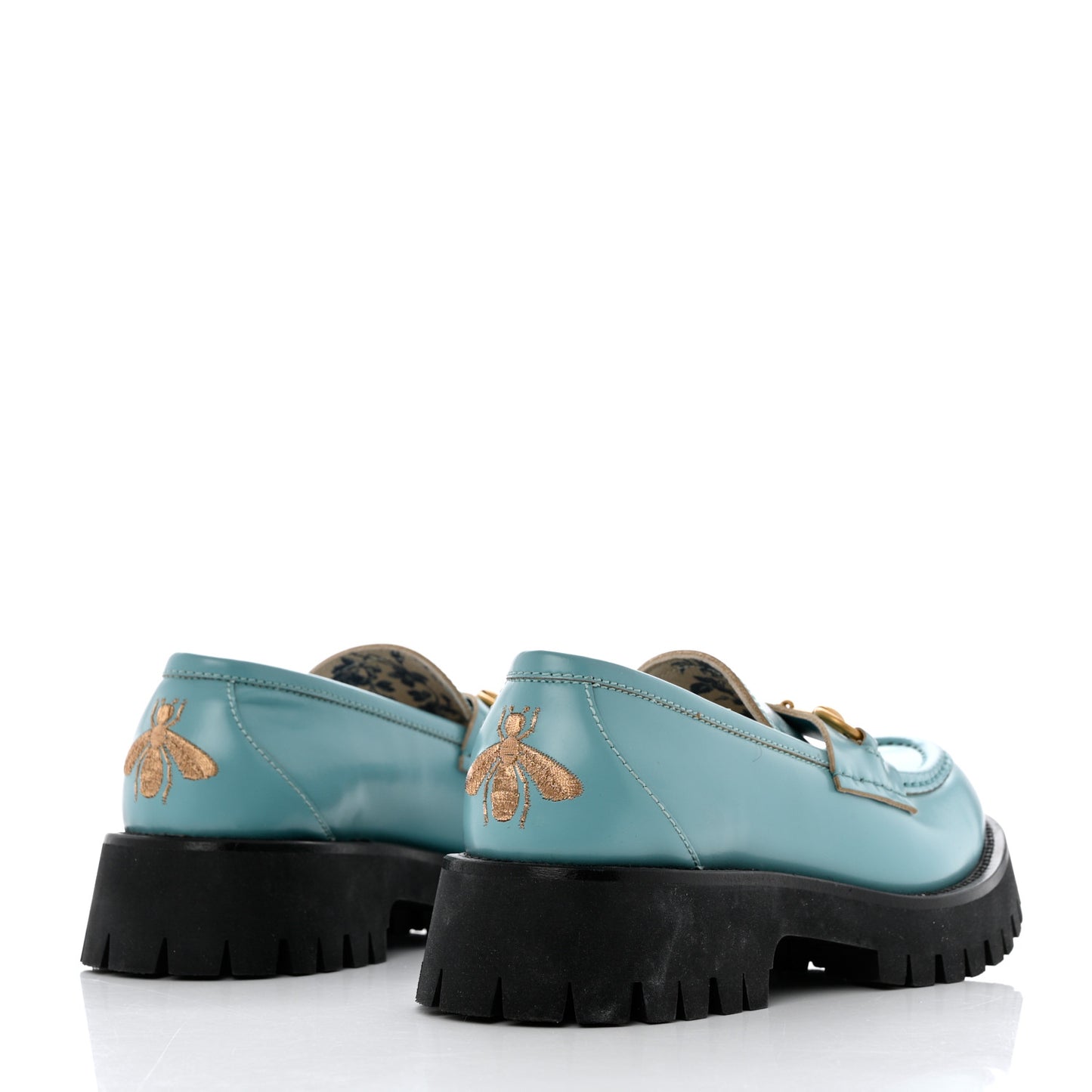 Cordovan Lux Womens Harald Horsebit 25mm Platform Loafers 38.5 Dusty Azure