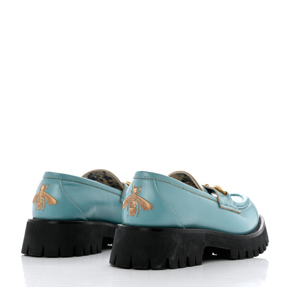 Gucci Cordovan Lux Womens Harald Horsebit 25mm Platform Loafers 38.5 Dusty Azure 4 of 11