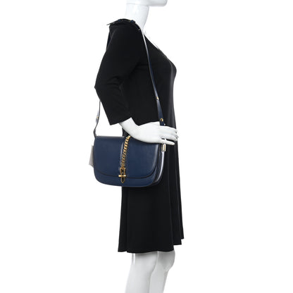 Gucci Azalea Calfskin Small Sylvie 1969 Flap Messenger Bag Blue 2 of 10