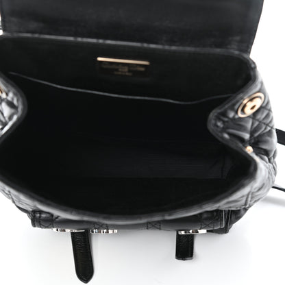 Christian Dior Lambskin Cannage Small Lucky Badge Stardust Backpack Black 5 of 9