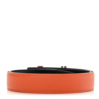 Hermes Togo Box 32mm H Belt 90 Orange Black 2 of 7