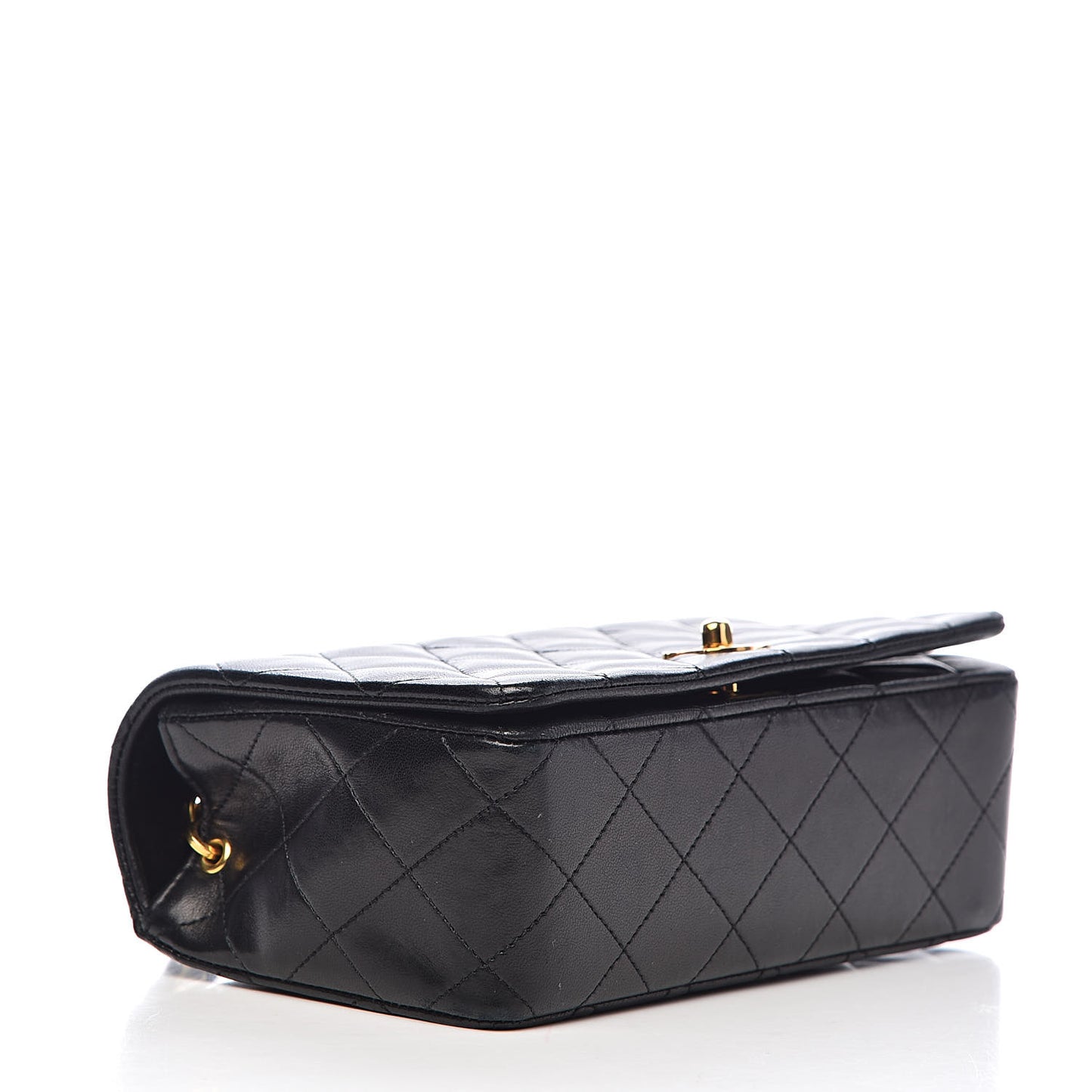 Lambskin Quilted Small Single Flap Bag Black