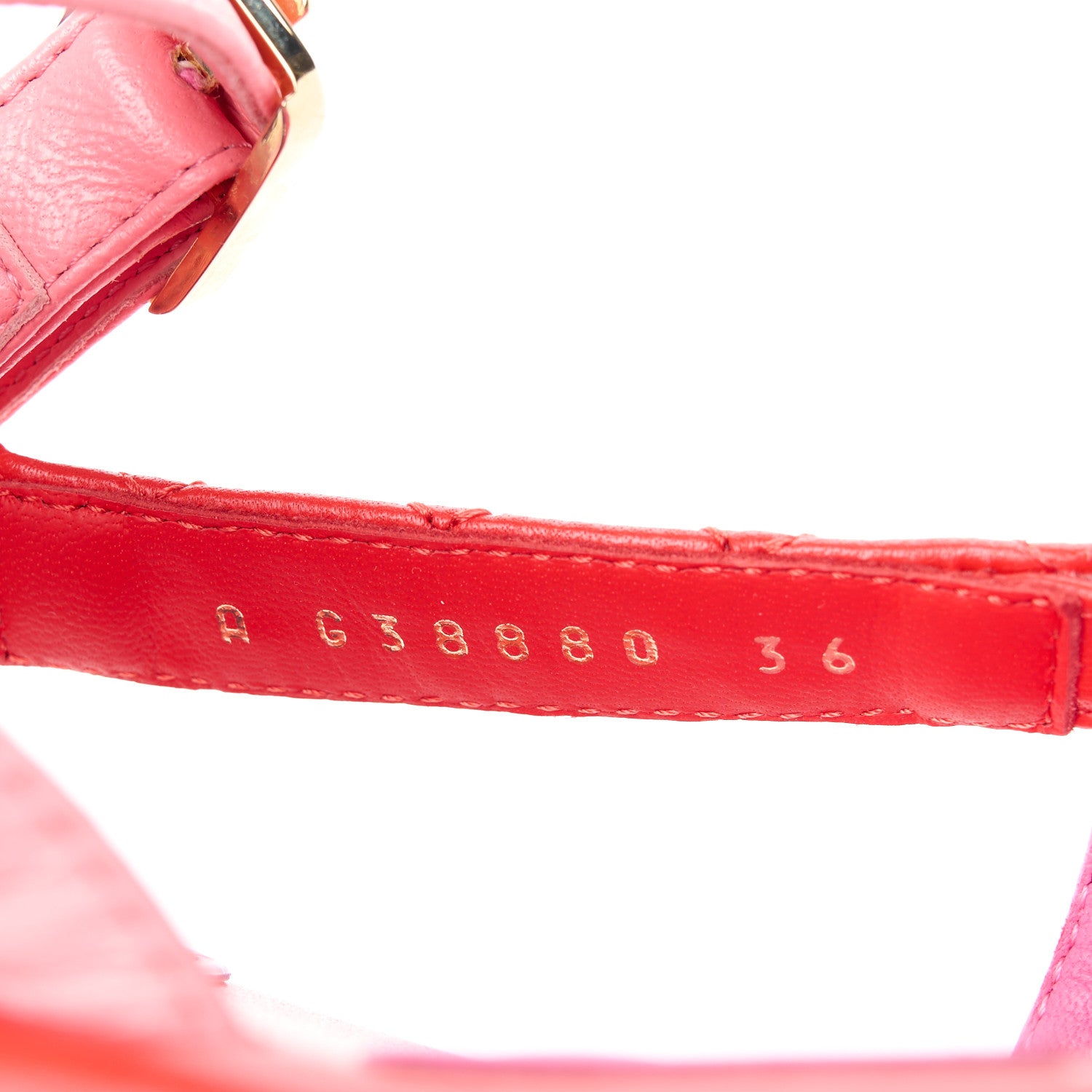 Chanel Lambskin Logo Platform Sandals 36 Red Purple Orange 8 of 9