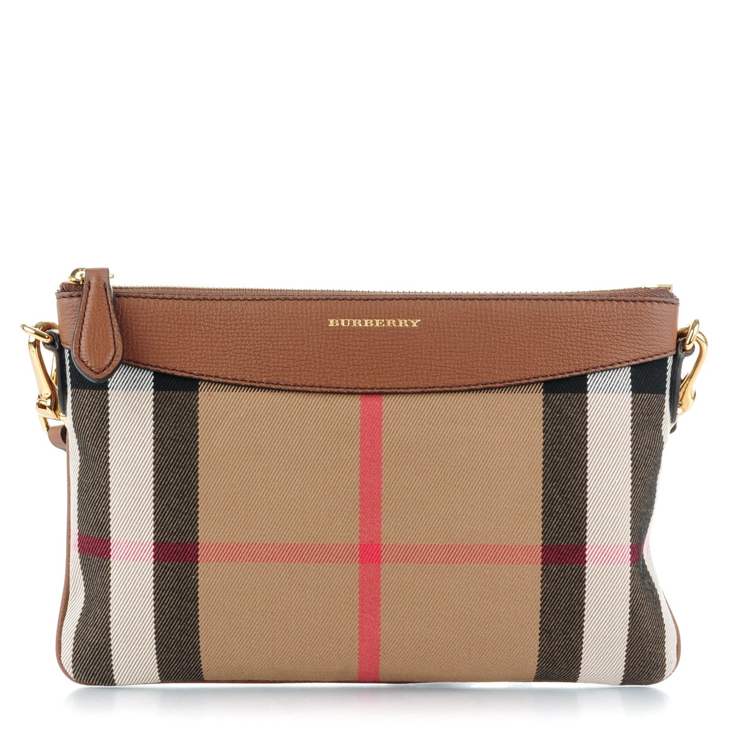House Check Derby Peyton Crossbody Clutch Bag Tan