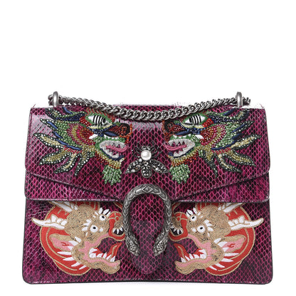 Gucci Elaphe Dragon Embroidered Medium Dionysus Shoulder Bag Violet Cyclamen Multicolor 1 of 9