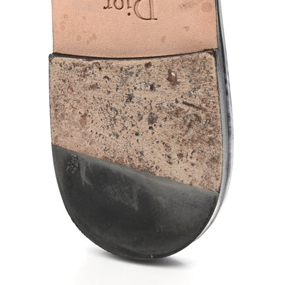 Christian Dior Canvas Tie and Dior Embroidered Dway Flat Slide Sandals 41 Denim 12 of 13